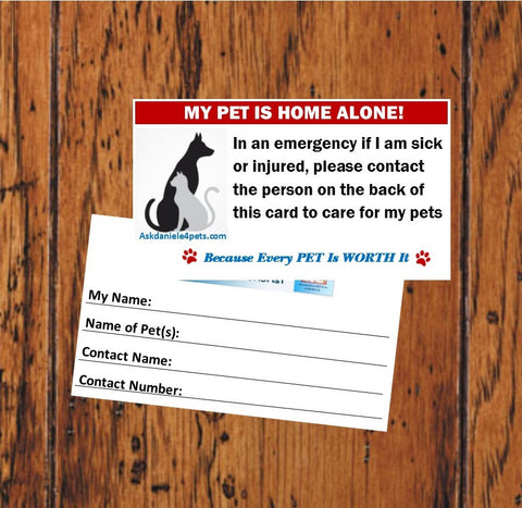 In Case Of EMERGENCY PET Card. Get YOURS Today!